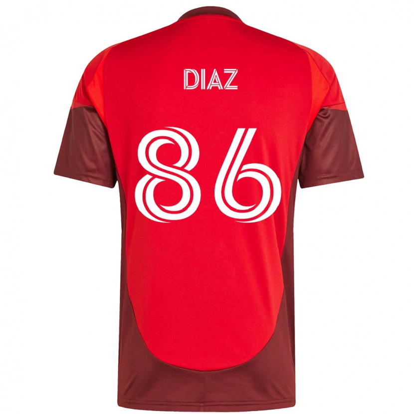 Danxen Børn Alec Díaz #86 Hvid Rød Hjemmebane Spillertrøjer 2025/26 Trøje T-Shirt