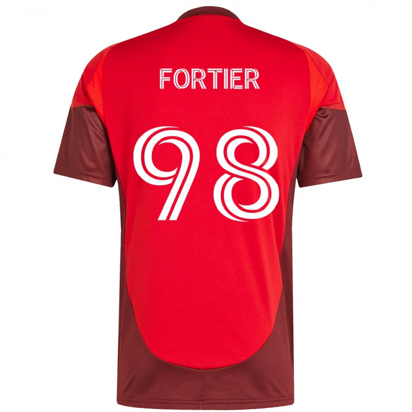 Danxen Børn Kristjan Fortier #98 Hvid Rød Hjemmebane Spillertrøjer 2025/26 Trøje T-Shirt