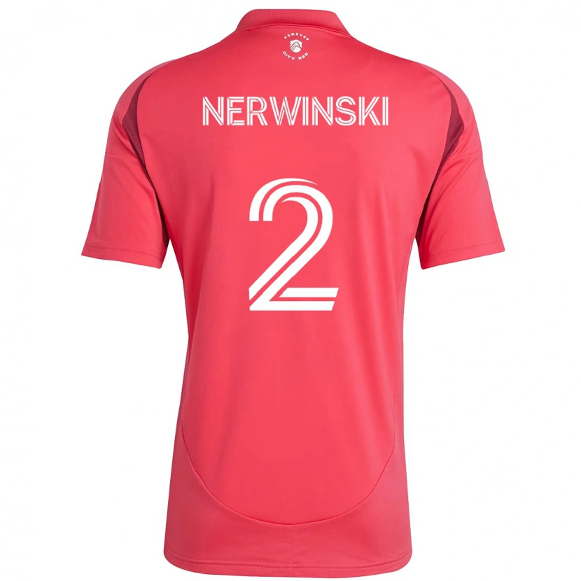 Danxen Børn Jake Nerwinski #2 Hvid Magenta Hjemmebane Spillertrøjer 2025/26 Trøje T-Shirt