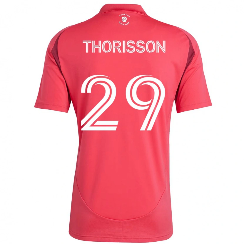Danxen Børn Nökkvi Thórisson #29 Hvid Magenta Hjemmebane Spillertrøjer 2025/26 Trøje T-Shirt