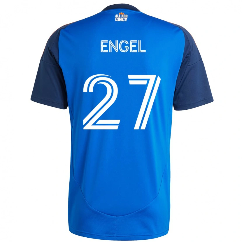 Danxen Børn Lukas Engel #27 Hvid Blå Orange Hjemmebane Spillertrøjer 2025/26 Trøje T-Shirt