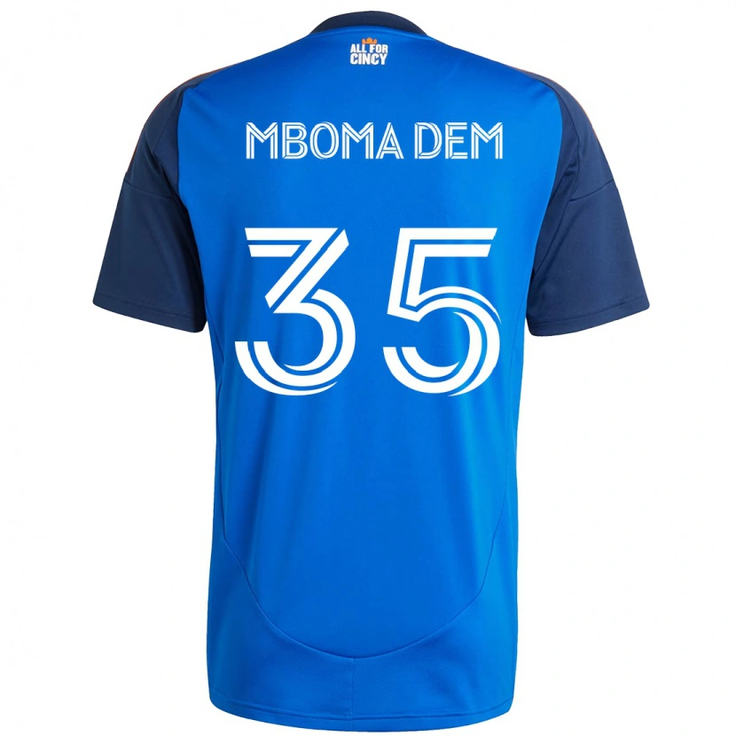 Danxen Børn Kenji Mboma Dem #35 Hvid Blå Orange Hjemmebane Spillertrøjer 2025/26 Trøje T-Shirt