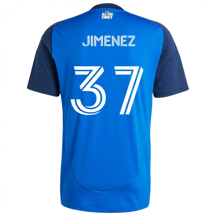 Danxen Børn Stiven Jimenez #37 Hvid Blå Orange Hjemmebane Spillertrøjer 2025/26 Trøje T-Shirt
