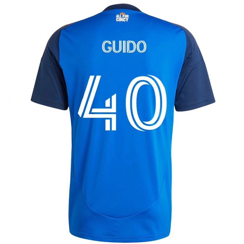 Danxen Børn Alejandro Guido #40 Hvid Blå Orange Hjemmebane Spillertrøjer 2025/26 Trøje T-Shirt