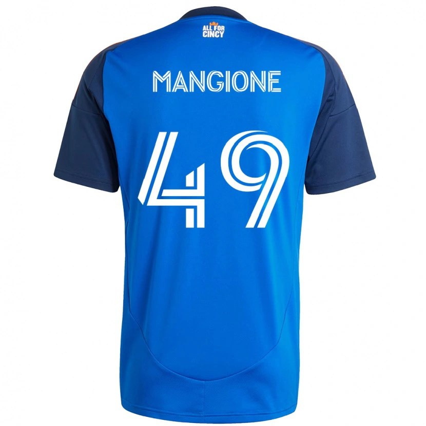 Danxen Børn Peter Mangione #49 Hvid Blå Orange Hjemmebane Spillertrøjer 2025/26 Trøje T-Shirt