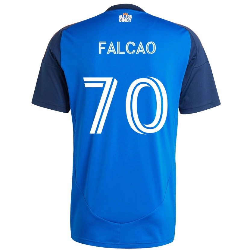 Danxen Børn Kiano Falcao #70 Hvid Blå Orange Hjemmebane Spillertrøjer 2025/26 Trøje T-Shirt