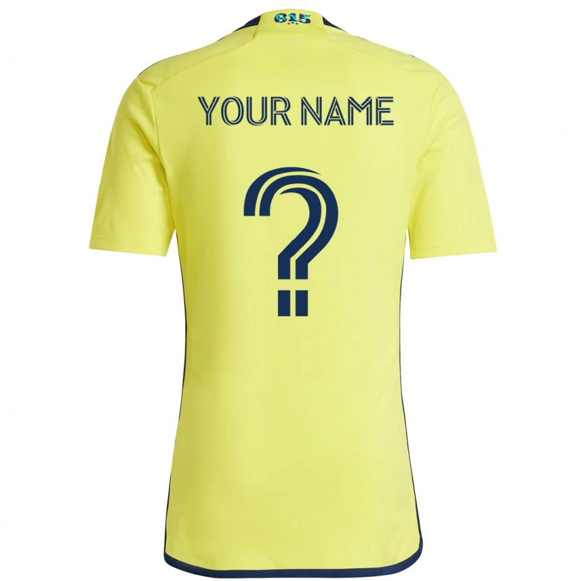 Danxen Børn Dit Navn #0 Marineblå Gul Hjemmebane Spillertrøjer 2025/26 Trøje T-Shirt