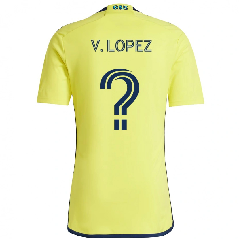 Danxen Børn Alejandro Velazquez-Lopez #0 Marineblå Gul Hjemmebane Spillertrøjer 2025/26 Trøje T-Shirt