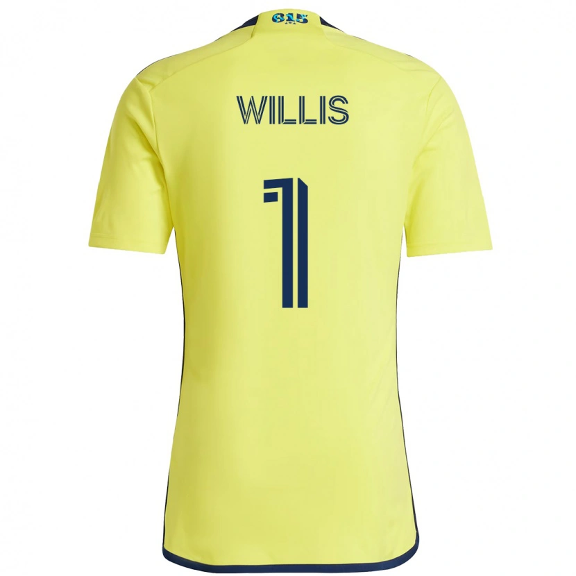 Danxen Børn Joe Willis #1 Marineblå Gul Hjemmebane Spillertrøjer 2025/26 Trøje T-Shirt