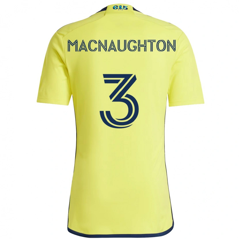 Danxen Børn Lukas Macnaughton #3 Marineblå Gul Hjemmebane Spillertrøjer 2025/26 Trøje T-Shirt
