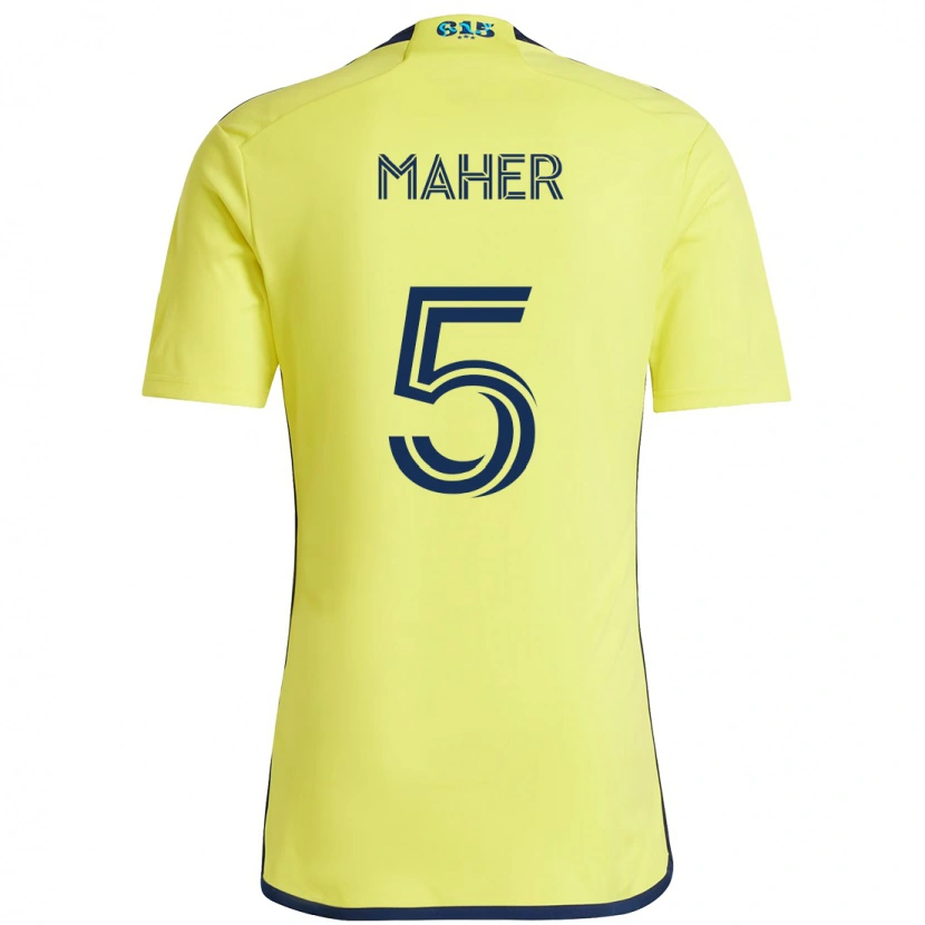 Danxen Børn Jack Maher #5 Marineblå Gul Hjemmebane Spillertrøjer 2025/26 Trøje T-Shirt
