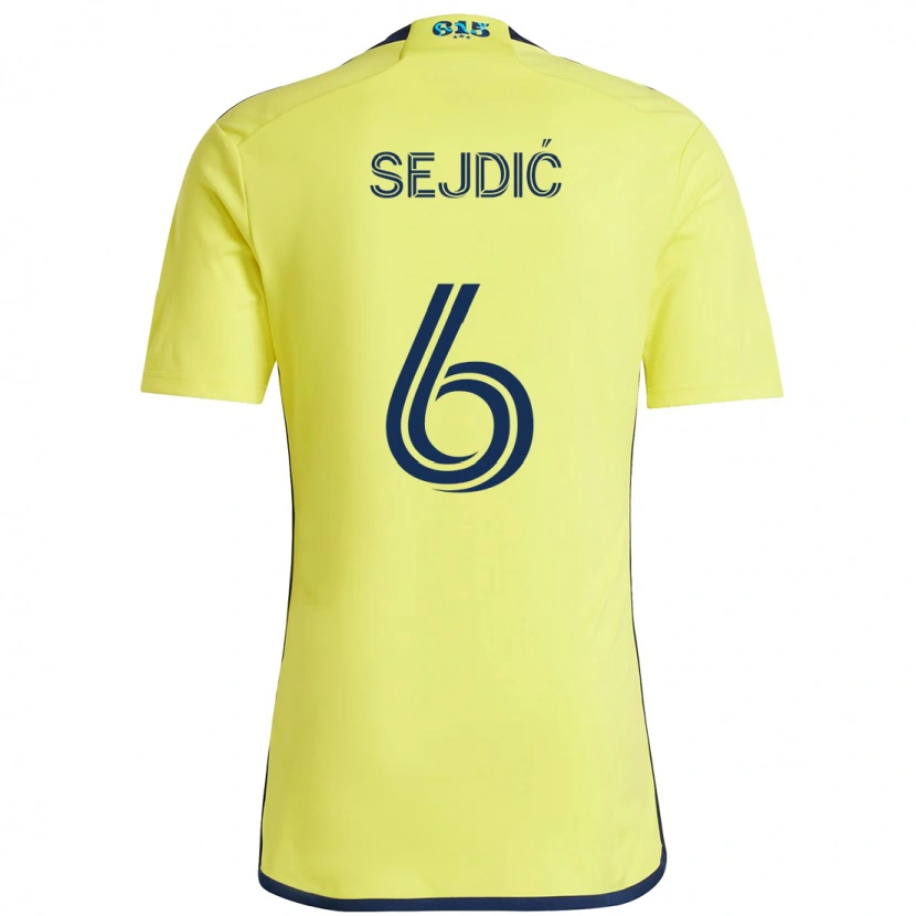 Danxen Børn Amar Sejdić #6 Marineblå Gul Hjemmebane Spillertrøjer 2025/26 Trøje T-Shirt