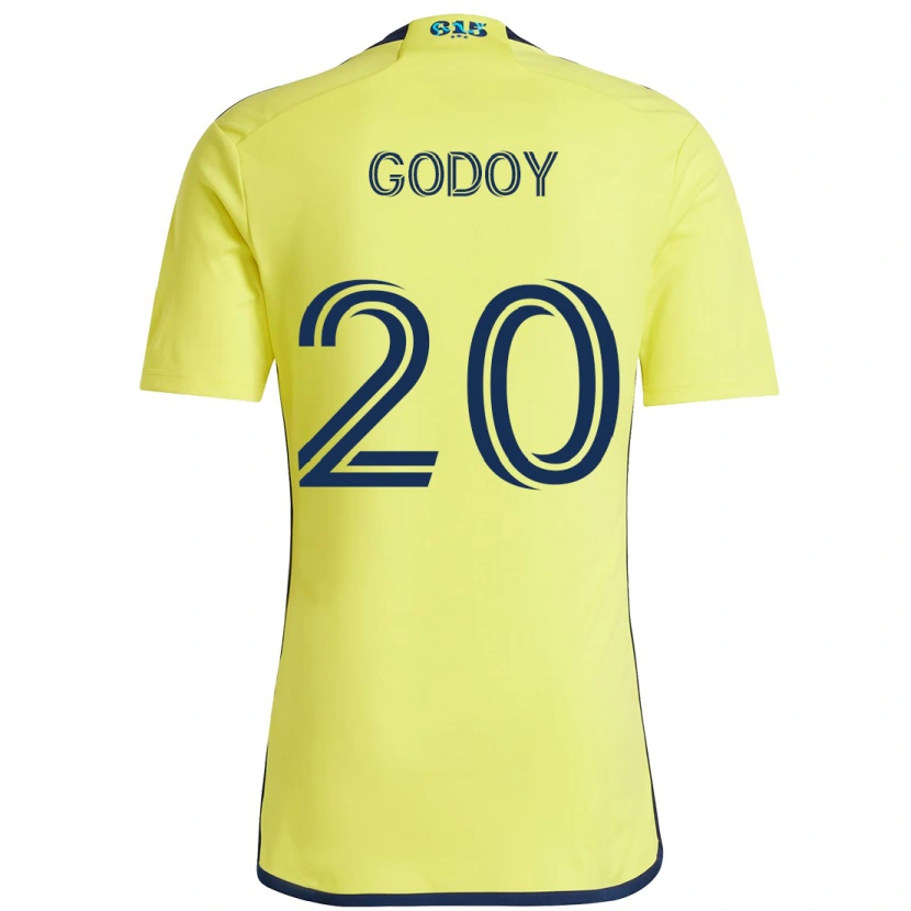 Danxen Børn Aníbal Godoy #20 Marineblå Gul Hjemmebane Spillertrøjer 2025/26 Trøje T-Shirt