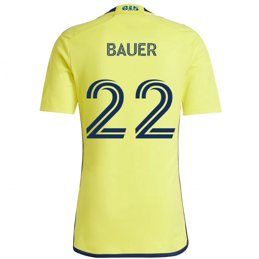 Danxen Børn Josh Bauer #22 Marineblå Gul Hjemmebane Spillertrøjer 2025/26 Trøje T-Shirt