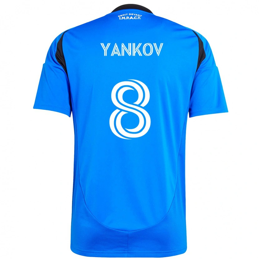 Danxen Børn Dominik Yankov #8 Himmelblå Mørkeblå Hjemmebane Spillertrøjer 2025/26 Trøje T-Shirt