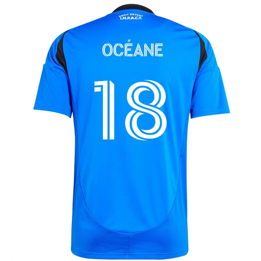 Danxen Børn Blouin Océane #18 Himmelblå Mørkeblå Hjemmebane Spillertrøjer 2025/26 Trøje T-Shirt
