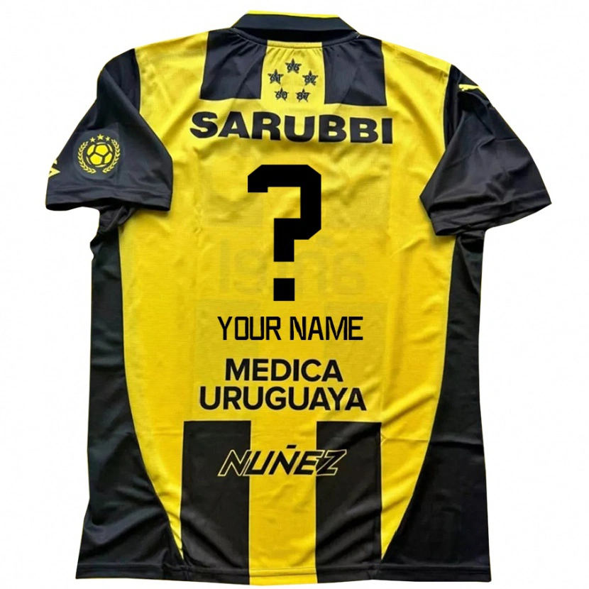Danxen Børn Dit Navn #0 Sort Gul Hjemmebane Spillertrøjer 2025/26 Trøje T-Shirt