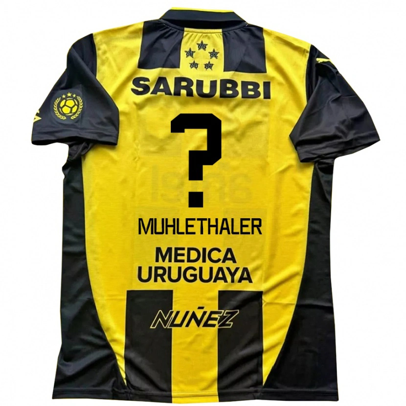 Danxen Børn Stiven Muhlethaler #0 Sort Gul Hjemmebane Spillertrøjer 2025/26 Trøje T-Shirt