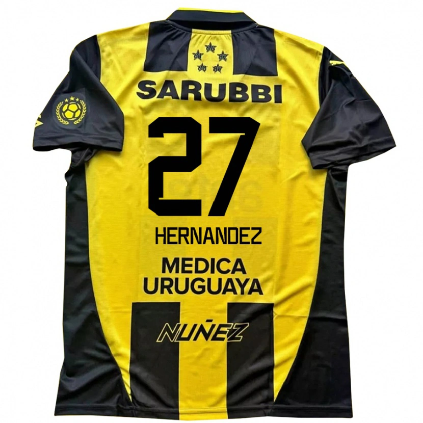 Danxen Børn Lucas Hernández #27 Sort Gul Hjemmebane Spillertrøjer 2025/26 Trøje T-Shirt