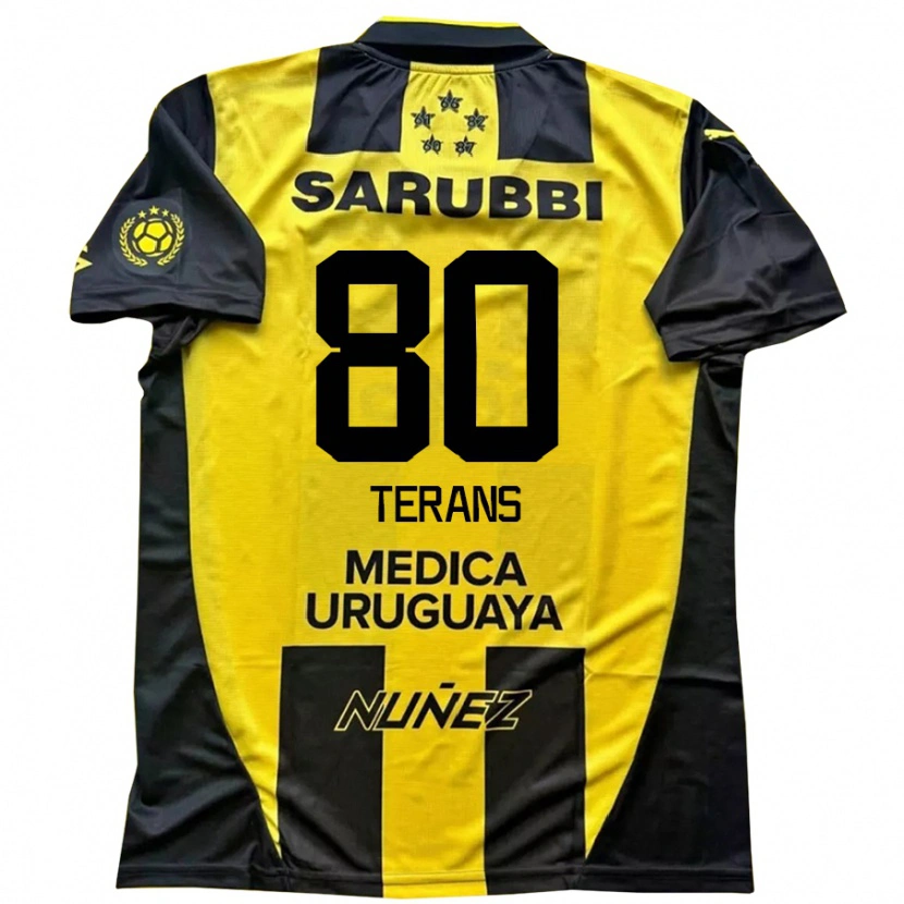 Danxen Børn David Terans #80 Sort Gul Hjemmebane Spillertrøjer 2025/26 Trøje T-Shirt