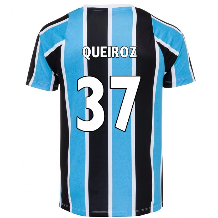 Danxen Børn Du Queiroz #37 Hvid Blå Hjemmebane Spillertrøjer 2025/26 Trøje T-Shirt