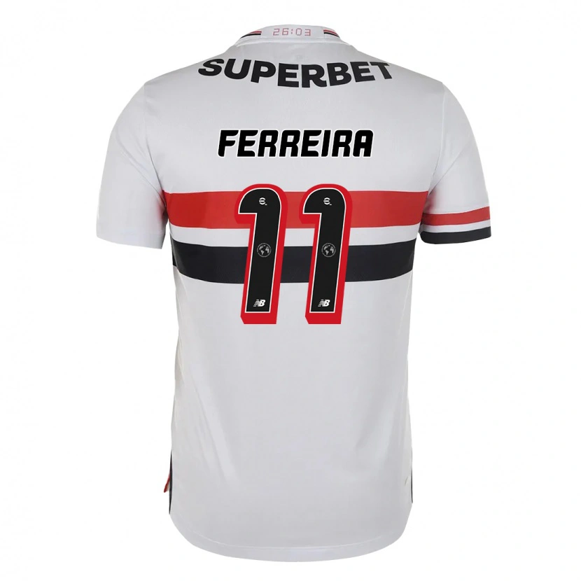 Danxen Børn Ferreirinha #11 Sort Rød Hjemmebane Spillertrøjer 2025/26 Trøje T-Shirt