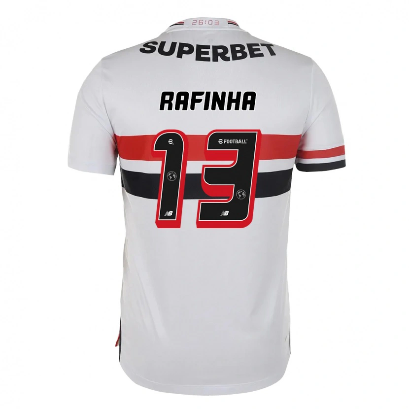 Danxen Børn Rafinha #13 Sort Rød Hjemmebane Spillertrøjer 2025/26 Trøje T-Shirt