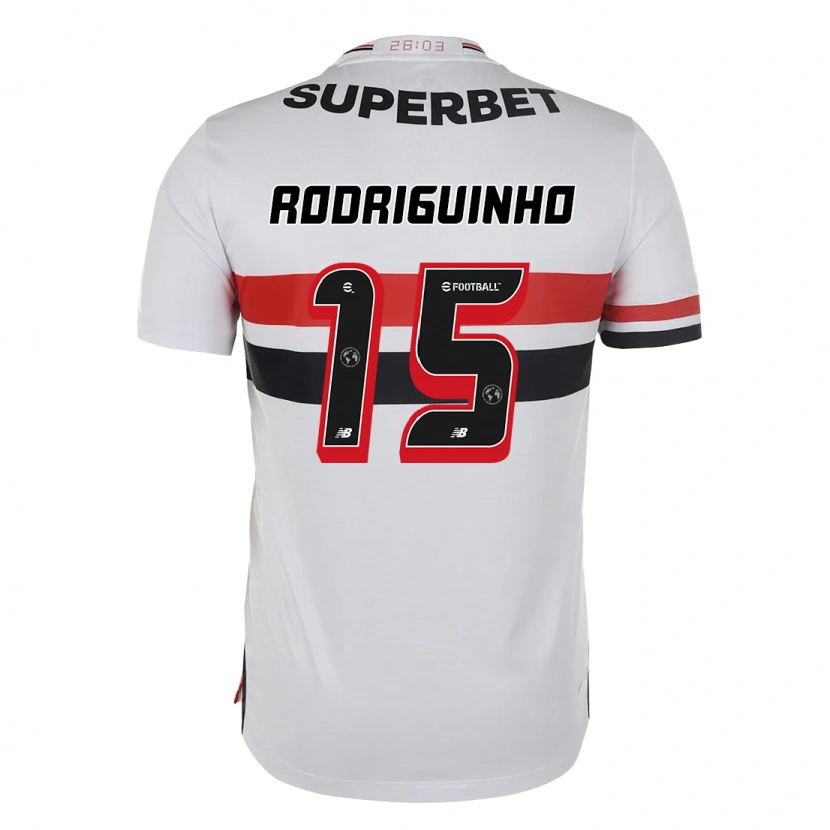 Danxen Børn Rodriguinho #15 Sort Rød Hjemmebane Spillertrøjer 2025/26 Trøje T-Shirt