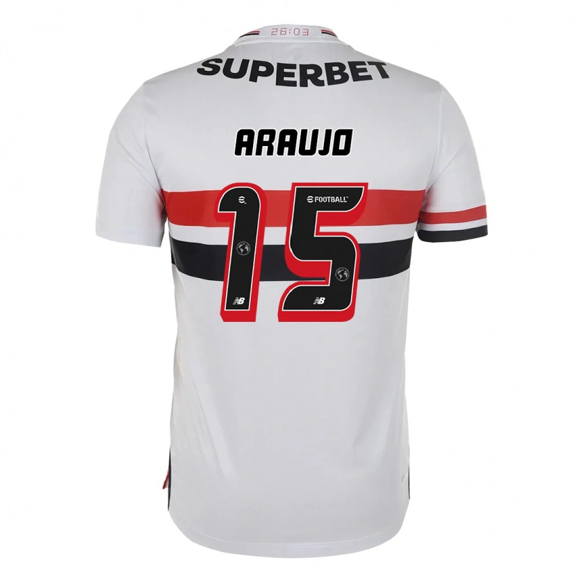 Danxen Børn Michel Araújo #15 Sort Rød Hjemmebane Spillertrøjer 2025/26 Trøje T-Shirt