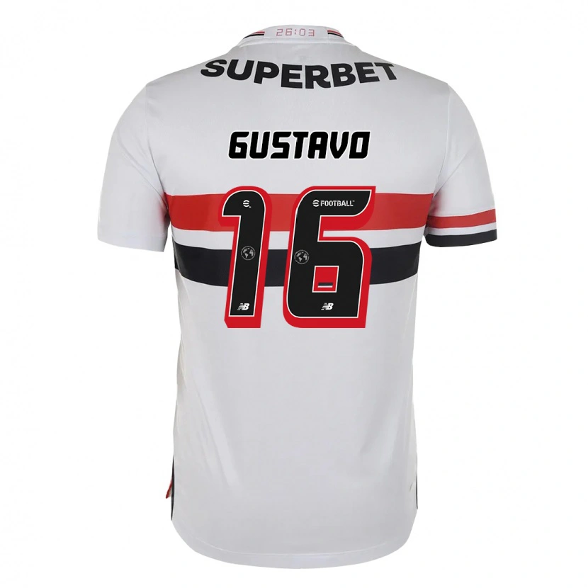Danxen Børn Luiz Gustavo #16 Sort Rød Hjemmebane Spillertrøjer 2025/26 Trøje T-Shirt