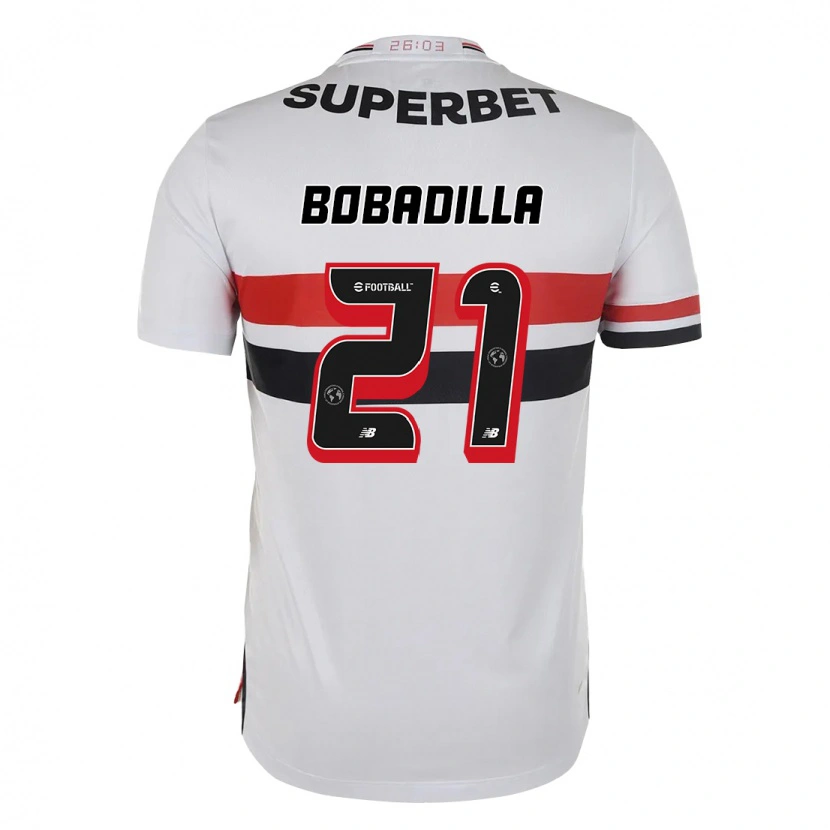 Danxen Børn Damián Bobadilla #21 Sort Rød Hjemmebane Spillertrøjer 2025/26 Trøje T-Shirt