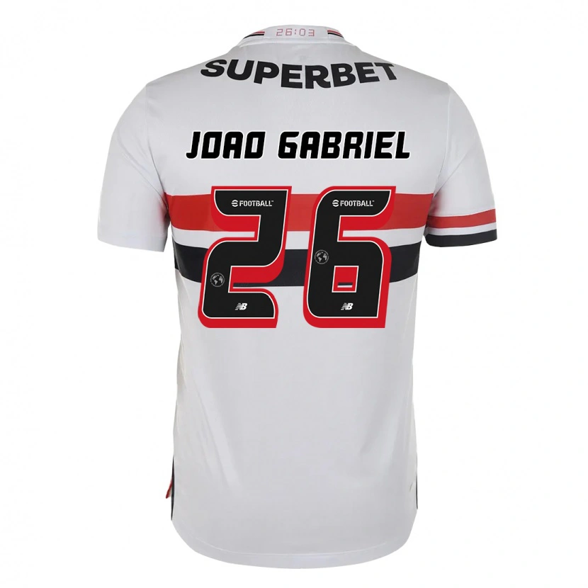 Danxen Børn João Gabriel #26 Sort Rød Hjemmebane Spillertrøjer 2025/26 Trøje T-Shirt