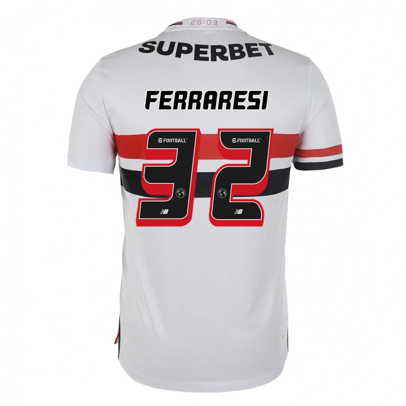 Danxen Børn Nahuel Ferraresi #32 Sort Rød Hjemmebane Spillertrøjer 2025/26 Trøje T-Shirt
