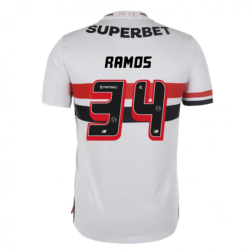 Danxen Børn Raí Ramos #34 Sort Rød Hjemmebane Spillertrøjer 2025/26 Trøje T-Shirt