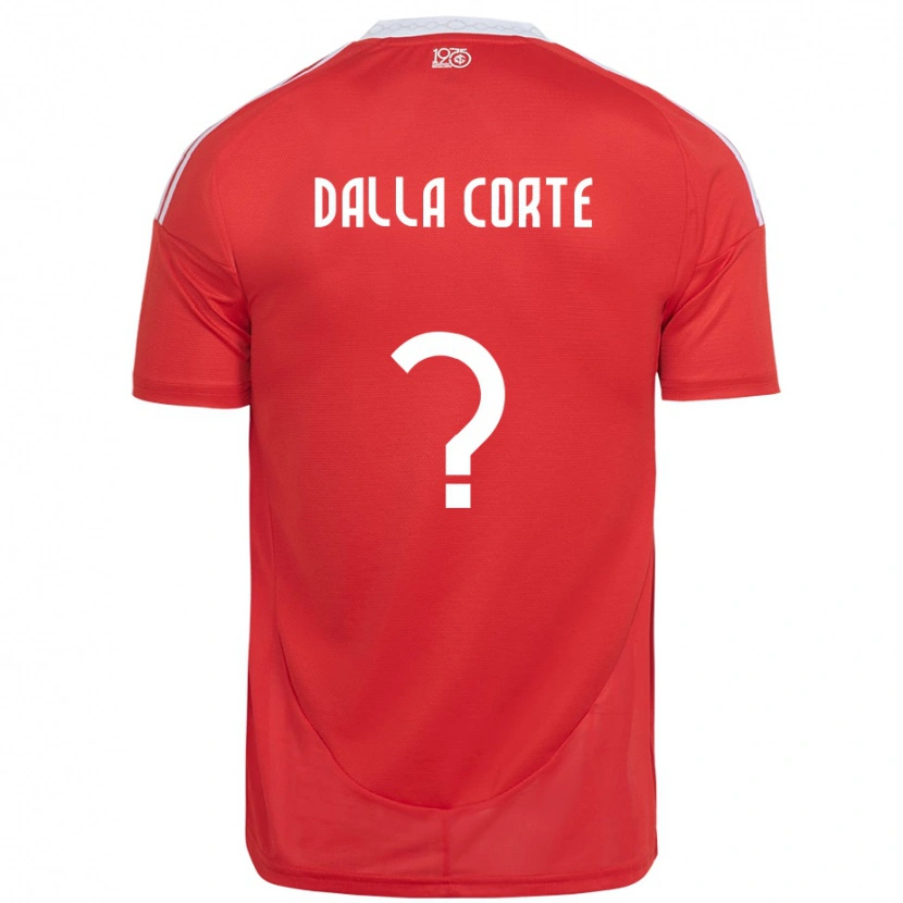 Danxen Børn João Dalla Corte #0 Hvid Rød Hjemmebane Spillertrøjer 2025/26 Trøje T-Shirt