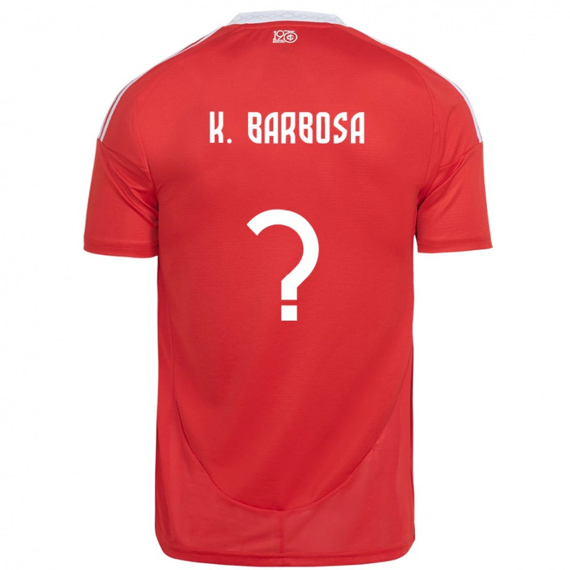 Danxen Børn Kauã Barbosa #0 Hvid Rød Hjemmebane Spillertrøjer 2025/26 Trøje T-Shirt