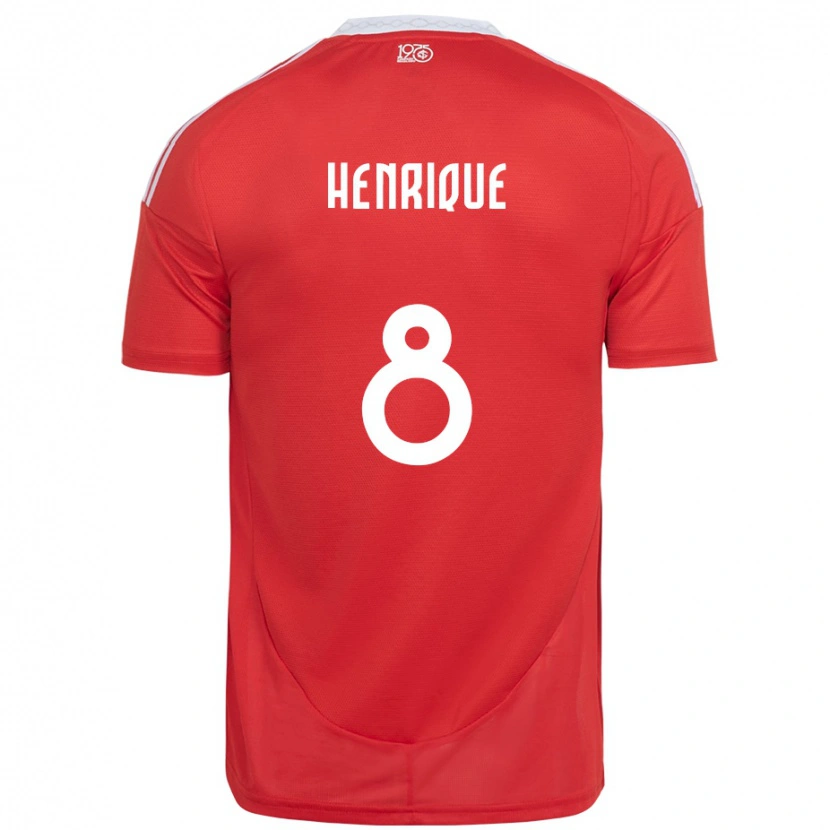 Danxen Børn Bruno Henrique #8 Hvid Rød Hjemmebane Spillertrøjer 2025/26 Trøje T-Shirt