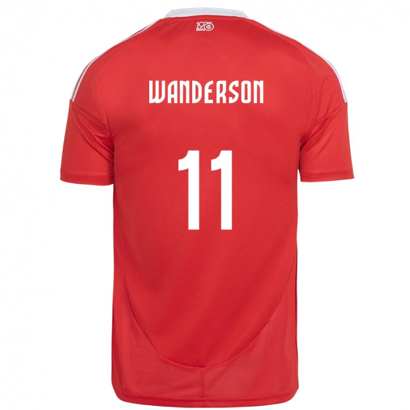 Danxen Børn Wanderson #11 Hvid Rød Hjemmebane Spillertrøjer 2025/26 Trøje T-Shirt