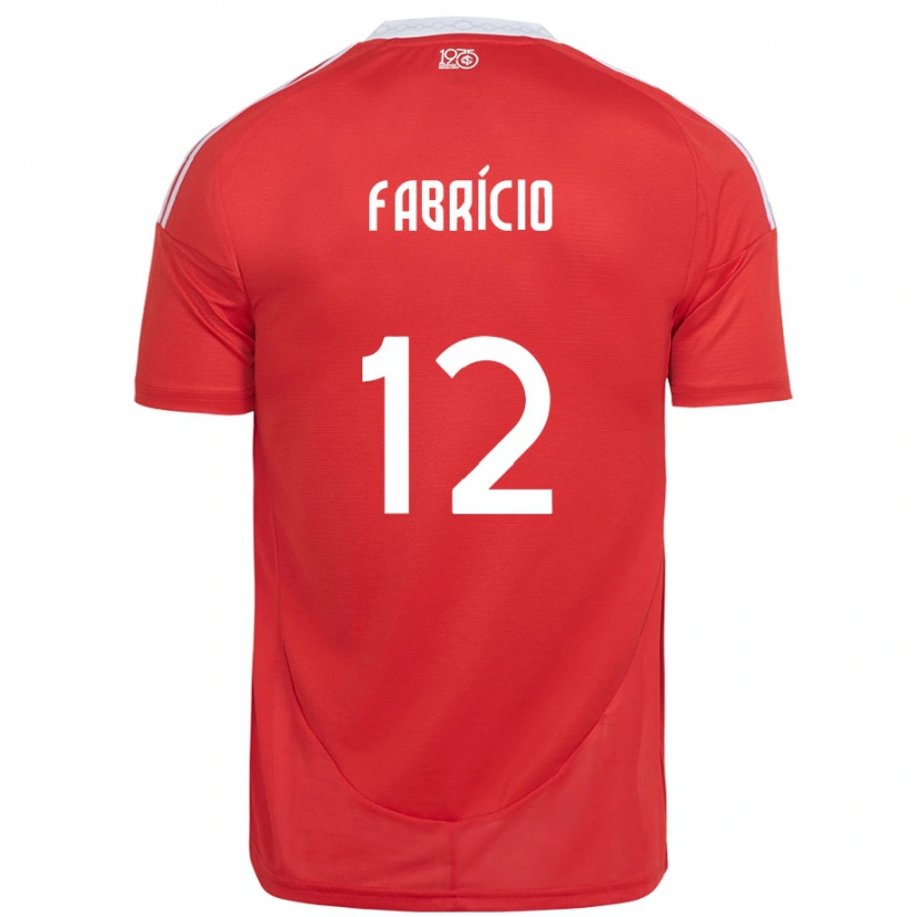 Danxen Børn Fabrício #12 Hvid Rød Hjemmebane Spillertrøjer 2025/26 Trøje T-Shirt