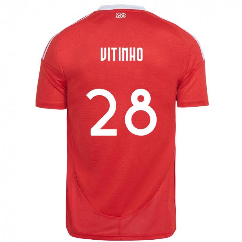 Danxen Børn Vitinho #28 Hvid Rød Hjemmebane Spillertrøjer 2025/26 Trøje T-Shirt