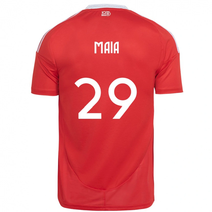 Danxen Børn Thiago Maia #29 Hvid Rød Hjemmebane Spillertrøjer 2025/26 Trøje T-Shirt