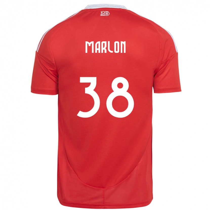 Danxen Børn Marlon #38 Hvid Rød Hjemmebane Spillertrøjer 2025/26 Trøje T-Shirt