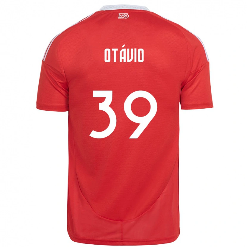 Danxen Børn Luis Otávio #39 Hvid Rød Hjemmebane Spillertrøjer 2025/26 Trøje T-Shirt