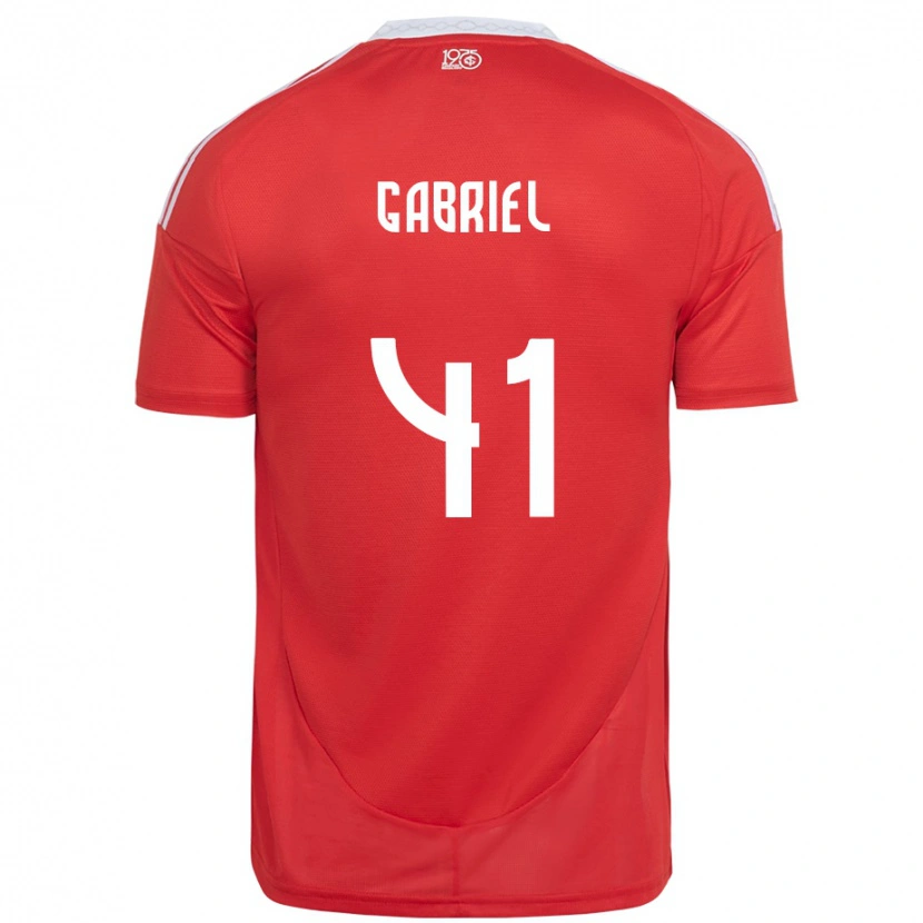 Danxen Børn Victor Gabriel #41 Hvid Rød Hjemmebane Spillertrøjer 2025/26 Trøje T-Shirt