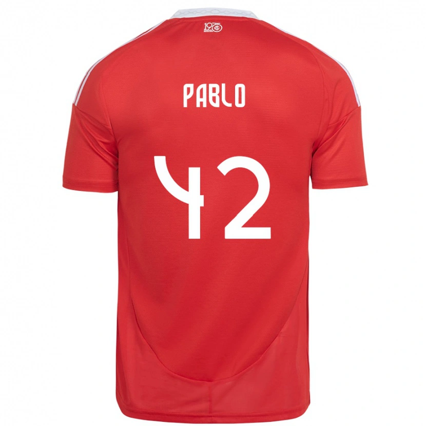 Danxen Børn Pablo #42 Hvid Rød Hjemmebane Spillertrøjer 2025/26 Trøje T-Shirt