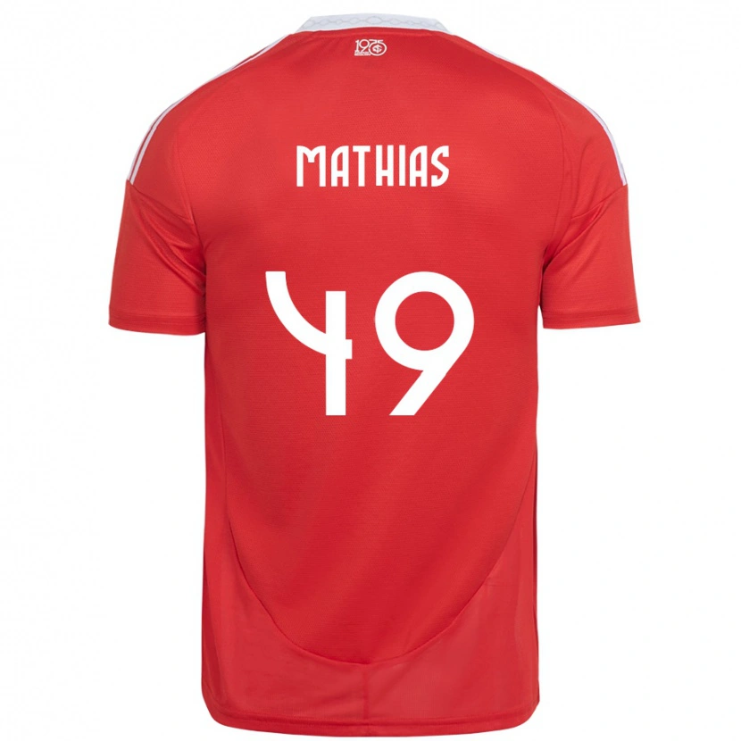 Danxen Børn Ricardo Mathias #49 Hvid Rød Hjemmebane Spillertrøjer 2025/26 Trøje T-Shirt