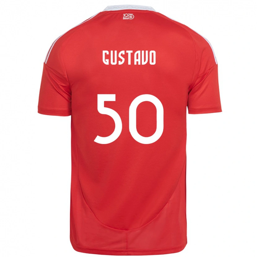 Danxen Børn Gustavo #50 Hvid Rød Hjemmebane Spillertrøjer 2025/26 Trøje T-Shirt