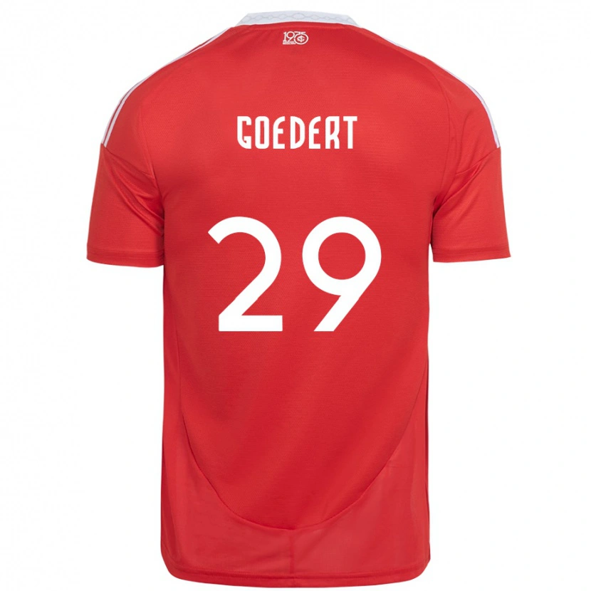 Danxen Børn Alice Goedert #29 Hvid Rød Hjemmebane Spillertrøjer 2025/26 Trøje T-Shirt