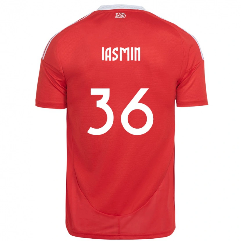 Danxen Børn Iasmin #36 Hvid Rød Hjemmebane Spillertrøjer 2025/26 Trøje T-Shirt