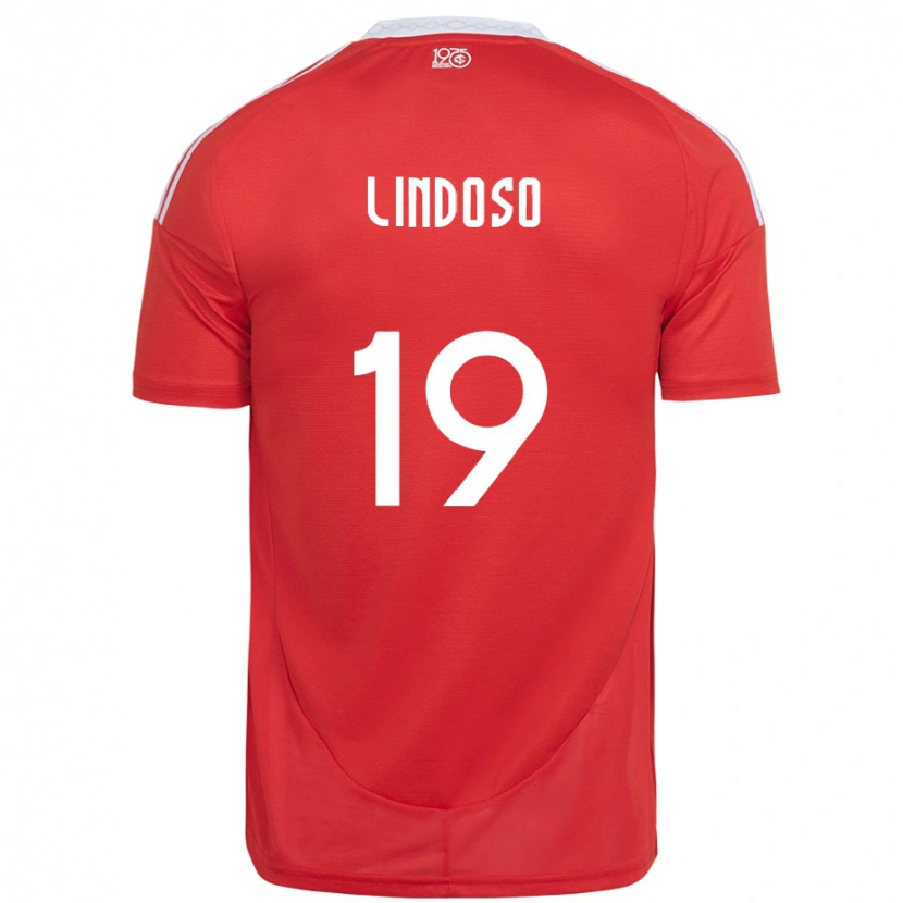 Danxen Børn Rodrigo Lindoso #19 Hvid Rød Hjemmebane Spillertrøjer 2025/26 Trøje T-Shirt